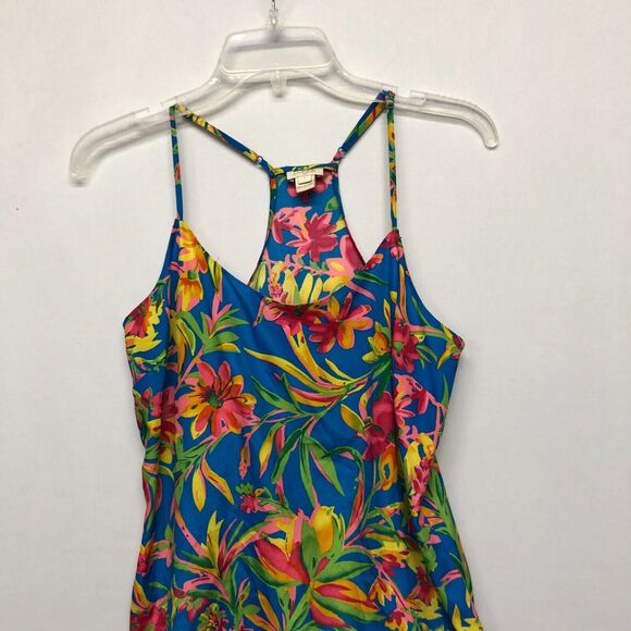 J Crew Women Hawaiian Tropical Racerback Cami Tank Top Size 4 Blouse B276 -4 - Picture 8 of 12